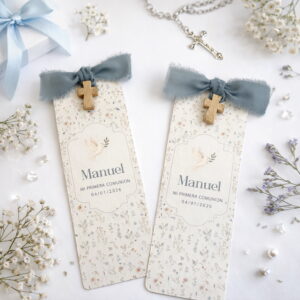 Tarjeta Recordatorio Marcapáginas Manuel