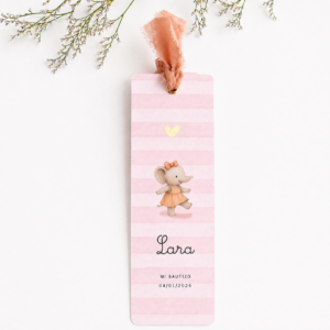 Tarjeta recordatorio marcapáginas Lara