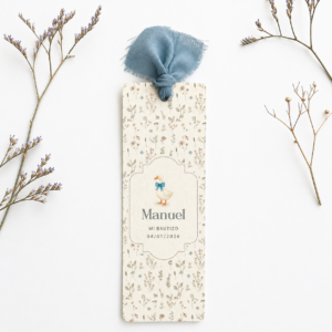 Tarjeta recordatorio marcapáginas Manuel