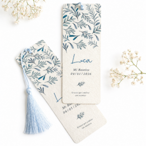 Tarjeta recordatorio marcapáginas Luca