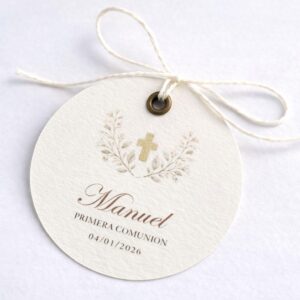 Etiqueta cruz dorada