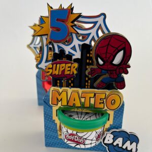 Mini play-doh con cajita personalizada superheroe