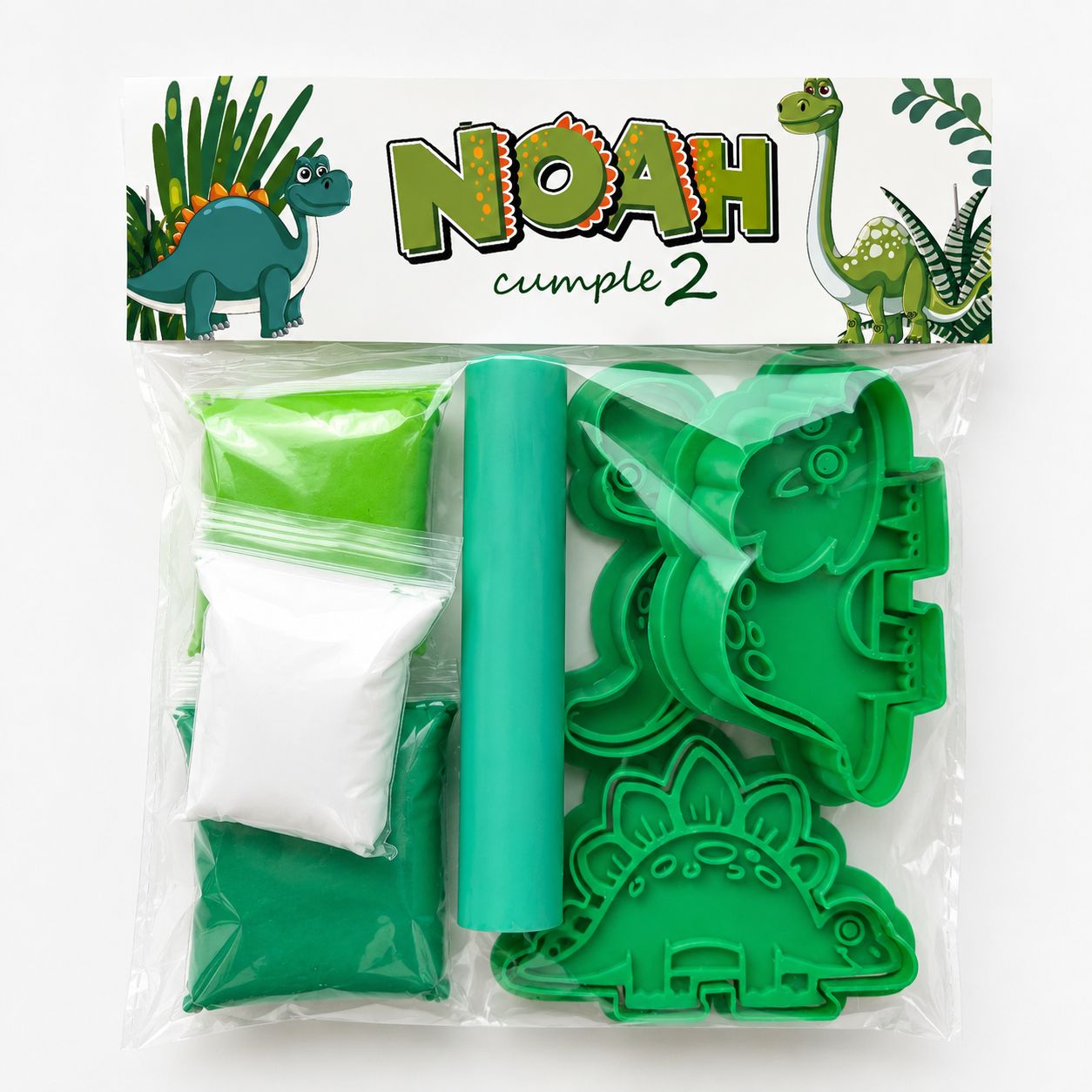 KIT Plastilinas + 3 Cortantes Dinosaurio + 1 Rodillo - Imagen 2