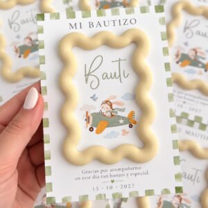 Tarjeta de Bautizo Personalizada con Marco Imantado 3D